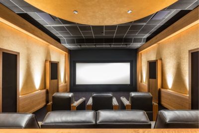 Cinéma privé créé dans une habitation.